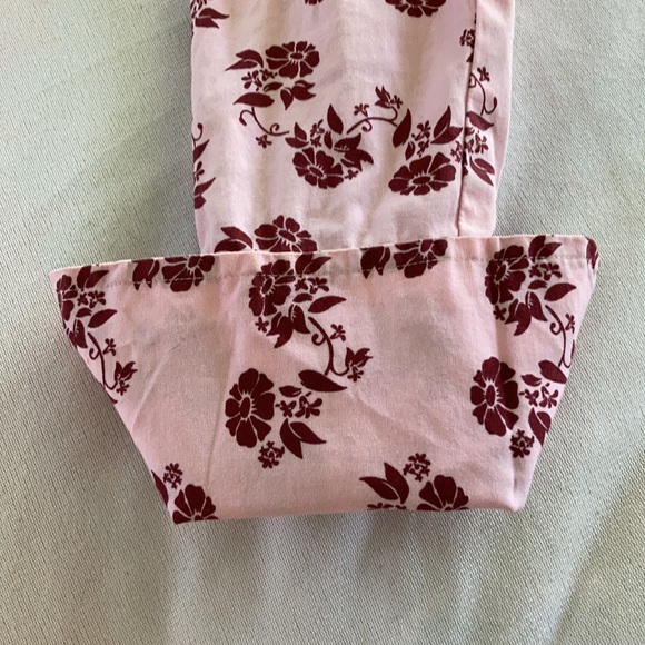 BEN SHERMAN floral Western shirt, stretch, dagger collar SIZE 8 pink burgundy - Picture 9 of 12